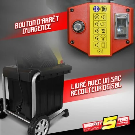 GARDEOPRO Broyeur De Végétaux électrique 2500W - Gardeo 5 GARDEOPRO Broyeur De Végétaux électrique 2500W - Gardeo – Image 3