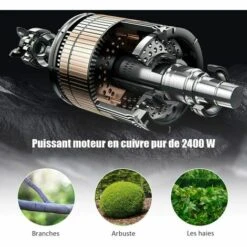 COSTWAY Broyeur De Jardin Électrique 2400W Broyeur Végétaux Et Branches Avec Bac De Ramassage De Déchets 45L Et Roues En PP Ø 17,5CM Lame En Acier Diamètre De Broyage Jusqu’à 45MM Rouge -Promos Broyeur de végétaux Magasin 19707618 3