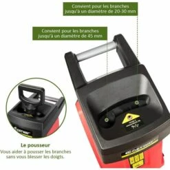 COSTWAY Broyeur De Jardin Électrique 2400W Broyeur Végétaux Et Branches Avec Bac De Ramassage De Déchets 45L Et Roues En PP Ø 17,5CM Lame En Acier Diamètre De Broyage Jusqu’à 45MM Rouge -Promos Broyeur de végétaux Magasin 19707618 4