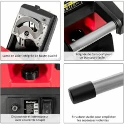 COSTWAY Broyeur De Jardin Électrique 2400W Broyeur Végétaux Et Branches Avec Bac De Ramassage De Déchets 45L Et Roues En PP Ø 17,5CM Lame En Acier Diamètre De Broyage Jusqu’à 45MM Rouge -Promos Broyeur de végétaux Magasin 19707618 5