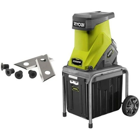 Pack RYOBI Broyeur De Végétaux 2500W RSH2545B - Jeu De 2 Lames Pour Broyeur RAC351 3 Pack RYOBI Broyeur De Végétaux 2500W RSH2545B - Jeu De 2 Lames Pour Broyeur RAC351