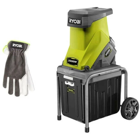 Pack RYOBI Broyeur De Végétaux 2500W RSH2545B - Gants De Jardinage Cuire Taille L RAC810L 3 Pack RYOBI Broyeur De Végétaux 2500W RSH2545B - Gants De Jardinage Cuire Taille L RAC810L