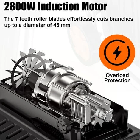 TOPSHAK TS-WS2 Broyeur De Végétaux Déchiqueteuse De Bois Déchiqueteuse De Feuilles D’arbre Broyeur De Branches 60L 2800W Prise EU 5 TOPSHAK TS-WS2 Broyeur De Végétaux Déchiqueteuse De Bois Déchiqueteuse De Feuilles D’arbre Broyeur De Branches 60L 2800W Prise EU – Image 3