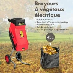 GOPLUS 45L Broyeur Végétaux Et Branches, Broyeur électrique Silencieux 2400W, Largeur De Coupe 45mm Avec Lame De Haute Qualité Et Bac De Collecte Pour Jardin Et Terres Agricoles 9 GOPLUS 45L Broyeur Végétaux Et Branches, Broyeur électrique Silencieux 2400W, Largeur De Coupe 45mm Avec Lame De Haute Qualité Et Bac De Collecte Pour Jardin Et Terres Agricoles -Promos Broyeur de végétaux Magasin 48930831 3