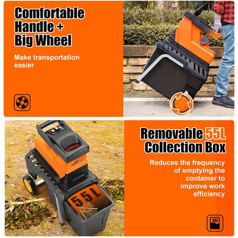 JMAX TS-WS1 Broyeur De Végétaux électrique 2800W 45mm 55L 5 JMAX TS-WS1 Broyeur De Végétaux électrique 2800W 45mm 55L – Image 3