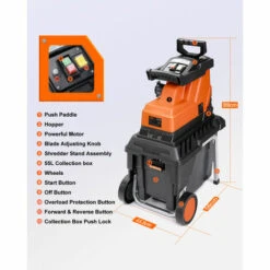 JMAX TS-WS1 Broyeur De Végétaux électrique 2800W 45mm 55L 10 JMAX TS-WS1 Broyeur De Végétaux électrique 2800W 45mm 55L -Promos Broyeur de végétaux Magasin 53551032 4