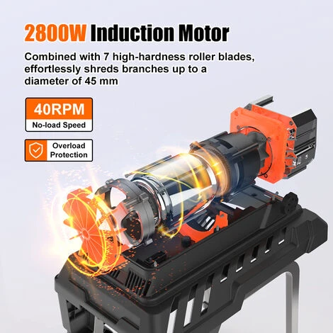 JMAX TS-WS1 Broyeur De Végétaux électrique 2800W 45mm 55L 7 JMAX TS-WS1 Broyeur De Végétaux électrique 2800W 45mm 55L – Image 5