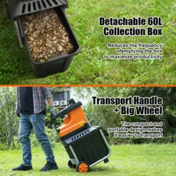 JMAX TS-WS2 Broyeur De Végétaux électrique 2800W 45mm 60L -Promos Broyeur de végétaux Magasin 53552390 3