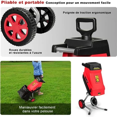 RELAX4LIFE Broyeur De Jardin Électrique 2400 W, Broyeur Végétaux Et Branches Électrique Avec Sac Collecte 45 L, Broyeur à Couteaux Épaisseur Jusqu'à 45 Mm Pour Parc, Pelouse 4 RELAX4LIFE Broyeur De Jardin Électrique 2400 W, Broyeur Végétaux Et Branches Électrique Avec Sac Collecte 45 L, Broyeur à Couteaux Épaisseur Jusqu'à 45 Mm Pour Parc, Pelouse – Image 2