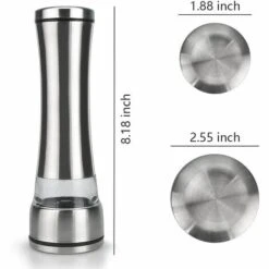 PESCE 2 Pcs Moulin À Sel Et À Poivre Moulin Broyeur Réglable Moulin En Céramique Mécanisme 304 En Acier Inoxydable Brossé Acrylique Corps Sel Et Poivre Shakers Pour Sel, Poivre, Herbes Séchées, Épices -Promos Broyeur de végétaux Magasin 64521709 3