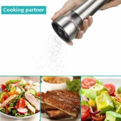 PESCE 2 Pcs Moulin À Sel Et À Poivre Moulin Broyeur Réglable Moulin En Céramique Mécanisme 304 En Acier Inoxydable Brossé Acrylique Corps Sel Et Poivre Shakers Pour Sel, Poivre, Herbes Séchées, Épices -Promos Broyeur de végétaux Magasin 64521709 5